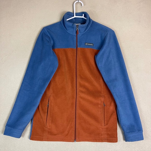 Columbia Other - Columbia Fleece Jacket Full Zip Blue Orange Colorblock Youth XL Extra Large